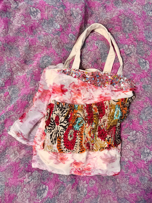 Boho Sequin Draped Tote